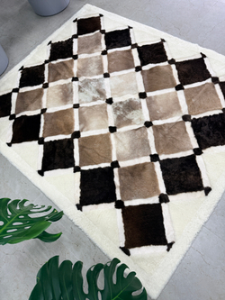 Ковер прямоугольный натуральный мех овчина, 210 х 170 см.