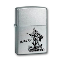 Зажигалка серебристая матовая Zippo Duck Hunting с покрытием Satin Chrome