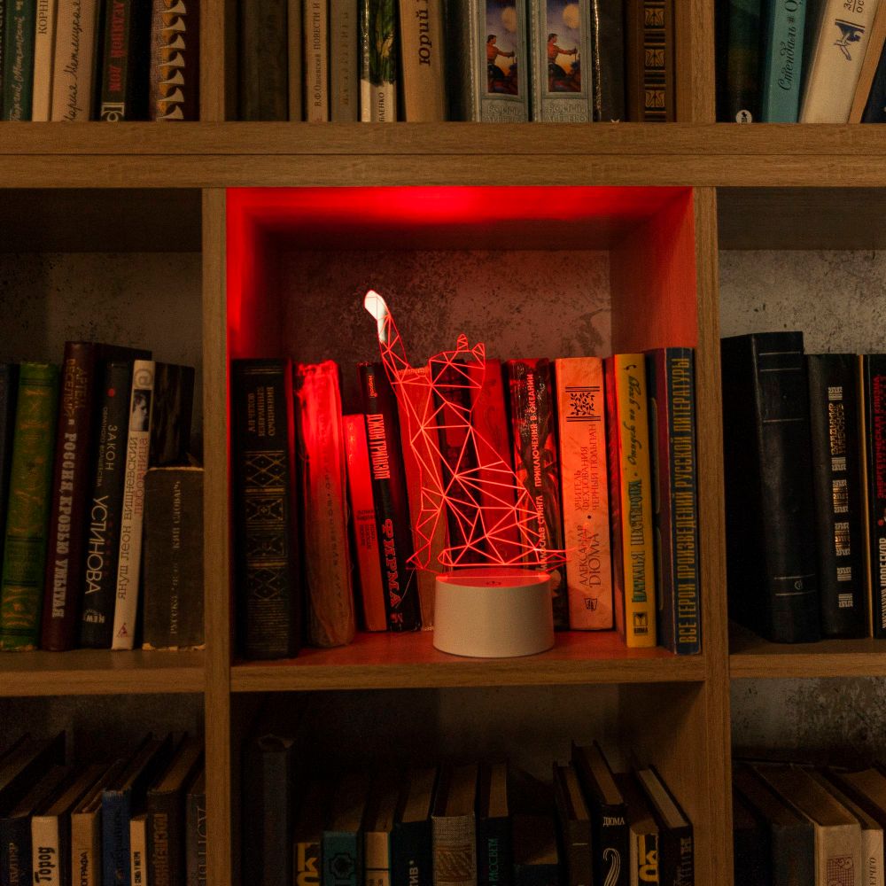 ULI-M501 RGB-3AAA CATTY-WHITE Светильник декоративный с эффектом 3D Кошка. на батарейках 3AAA не в-к. 1 светодиод. RGB свет. USB кабель в-к. TM Uniel