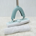 Набор для уборки "Happy Panda" (ведро с отжимом, швабра 140см, две насадки ПВА), цвет серый/зеленый