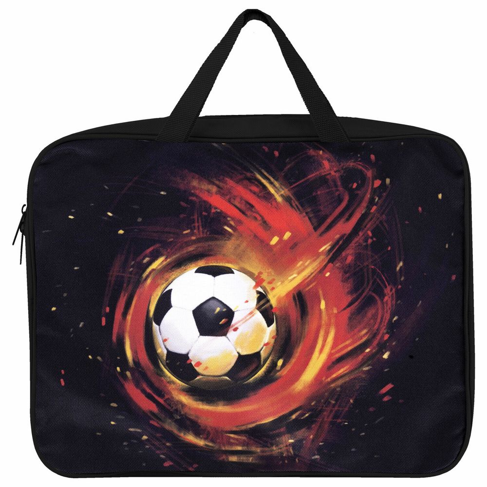 Папка на молнии с ручками BRAUBERG А4, 1 отделение, полиэстер, ширина 80 мм, "Fireball", 270962