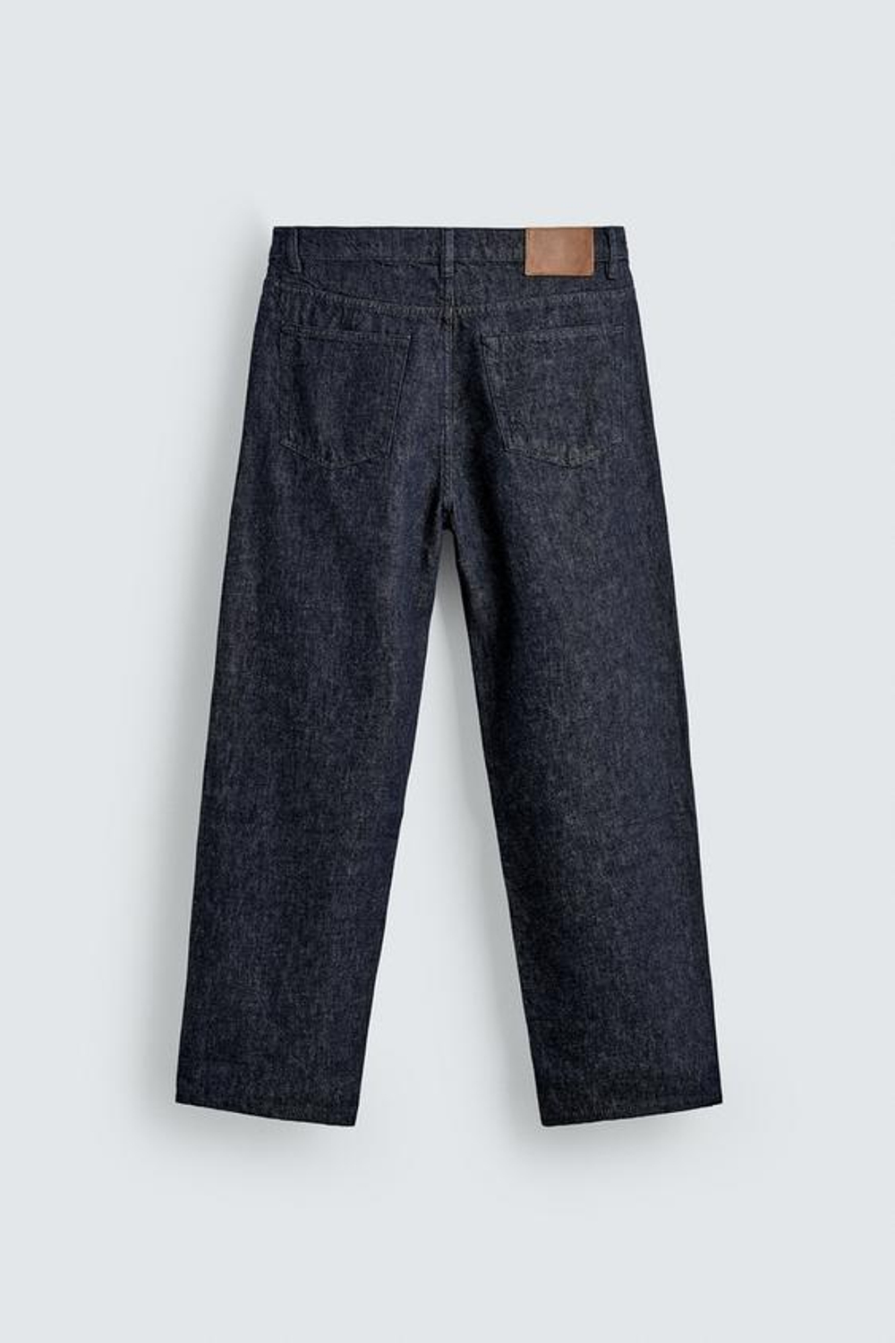 ZARA ДЖИНСЫ STRAIGHT FIT ИЗ ХЛОПКА И КОНОПЛИ, СИНИЙ