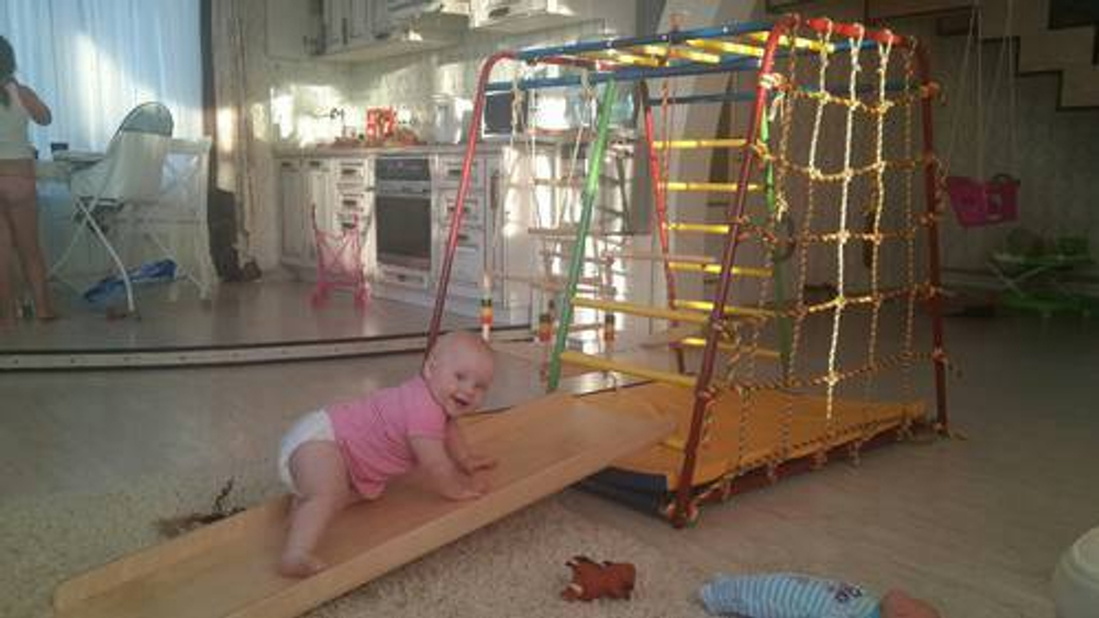 Спорткомплекс Веселый малыш спорткомплекс детский для дома красный №5 с мягкими бортиками — 9-0160