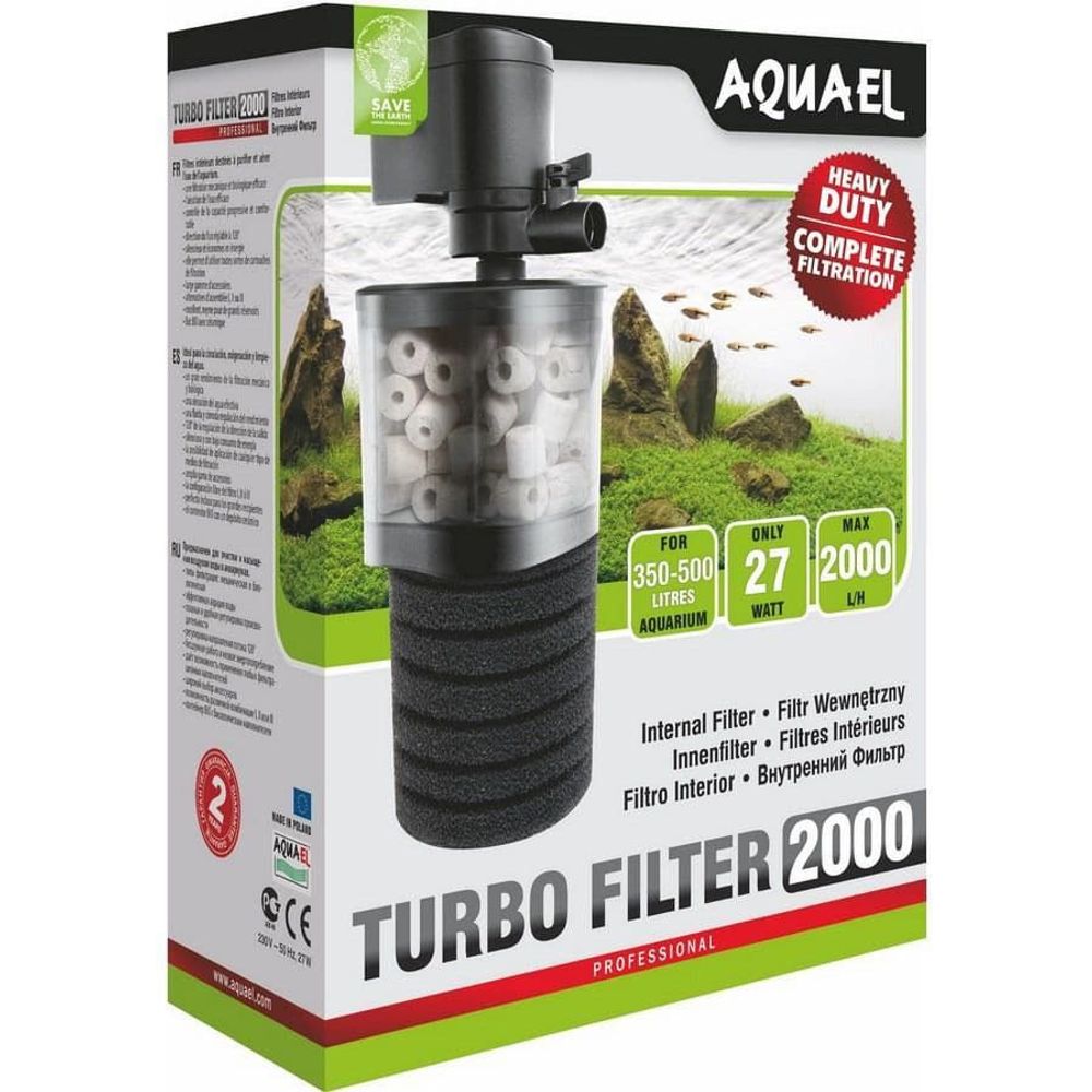 Aquael turbo 2000 фильтр внутренний для аквариума до 500л. 109405
