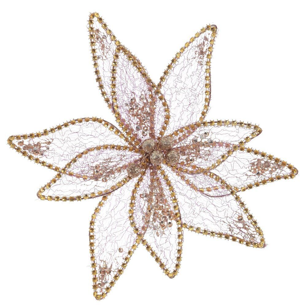 GAEM Цветок искусственный "Пуансеттия" (на клипсе), L23 W23 H12 см