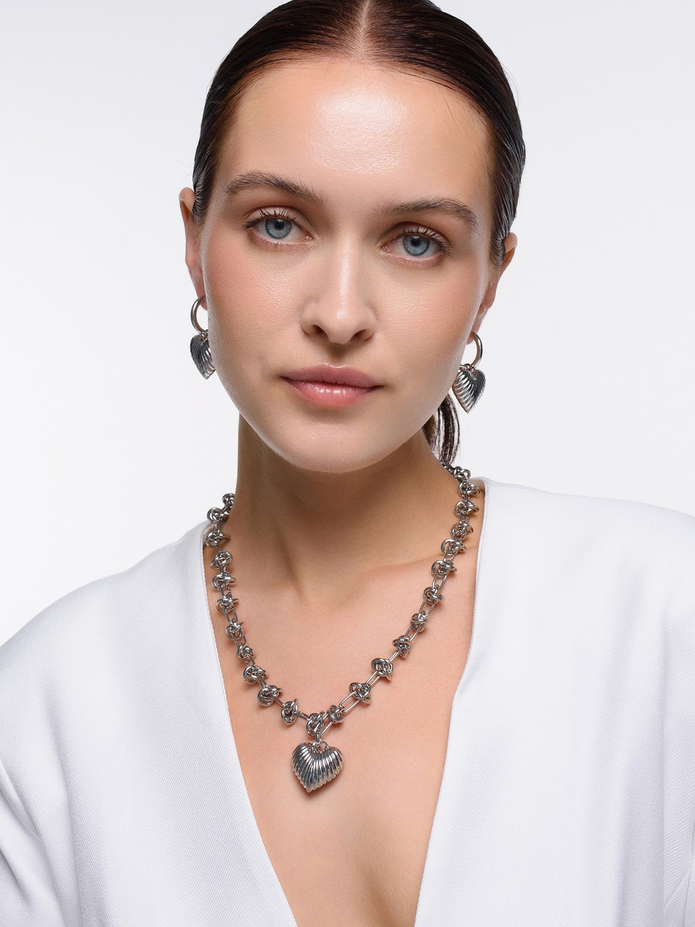 Cерьги "Ribbing Love" Silver