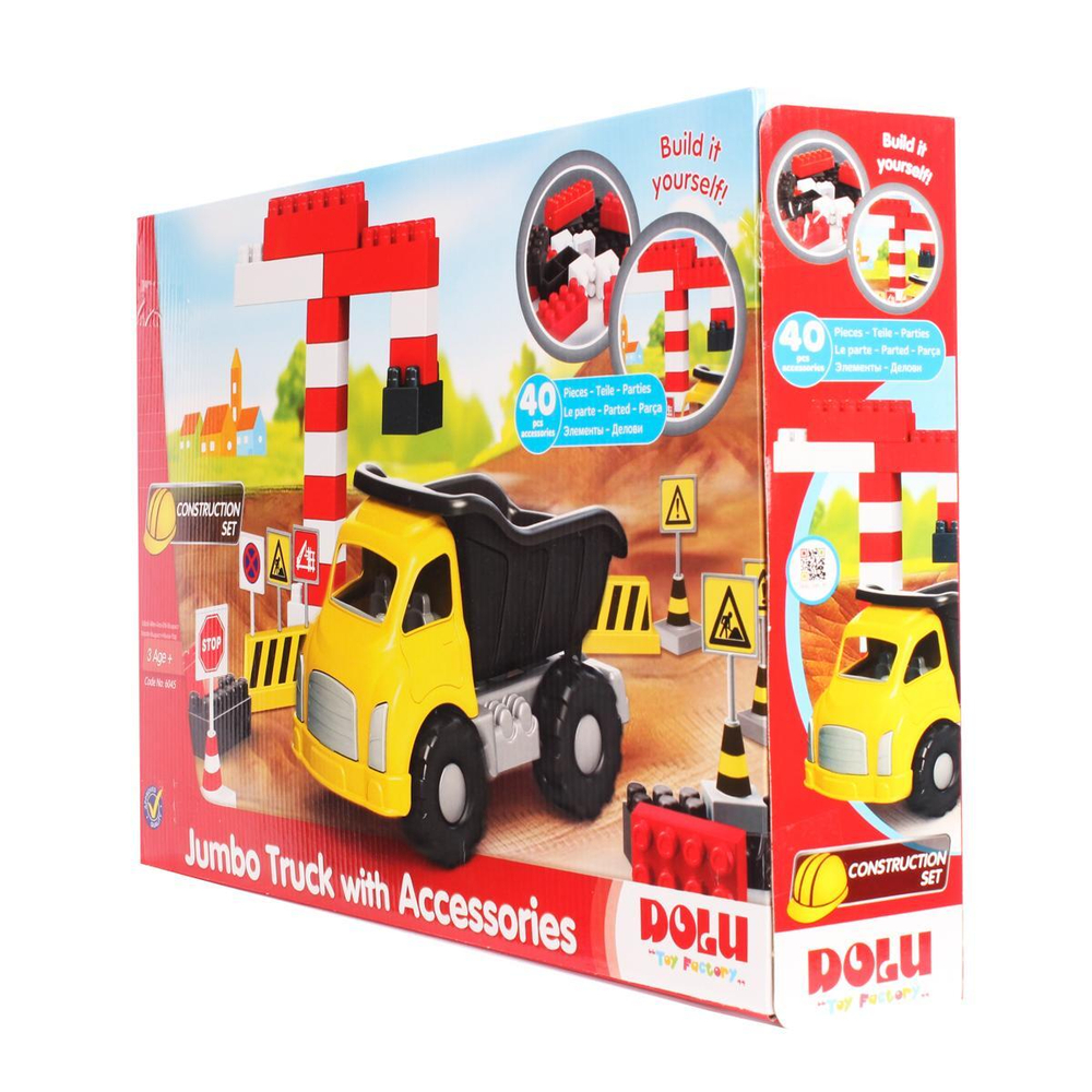 Набор Jumbo самосвал с конструктором 40 дет., в коробка (Орион)
