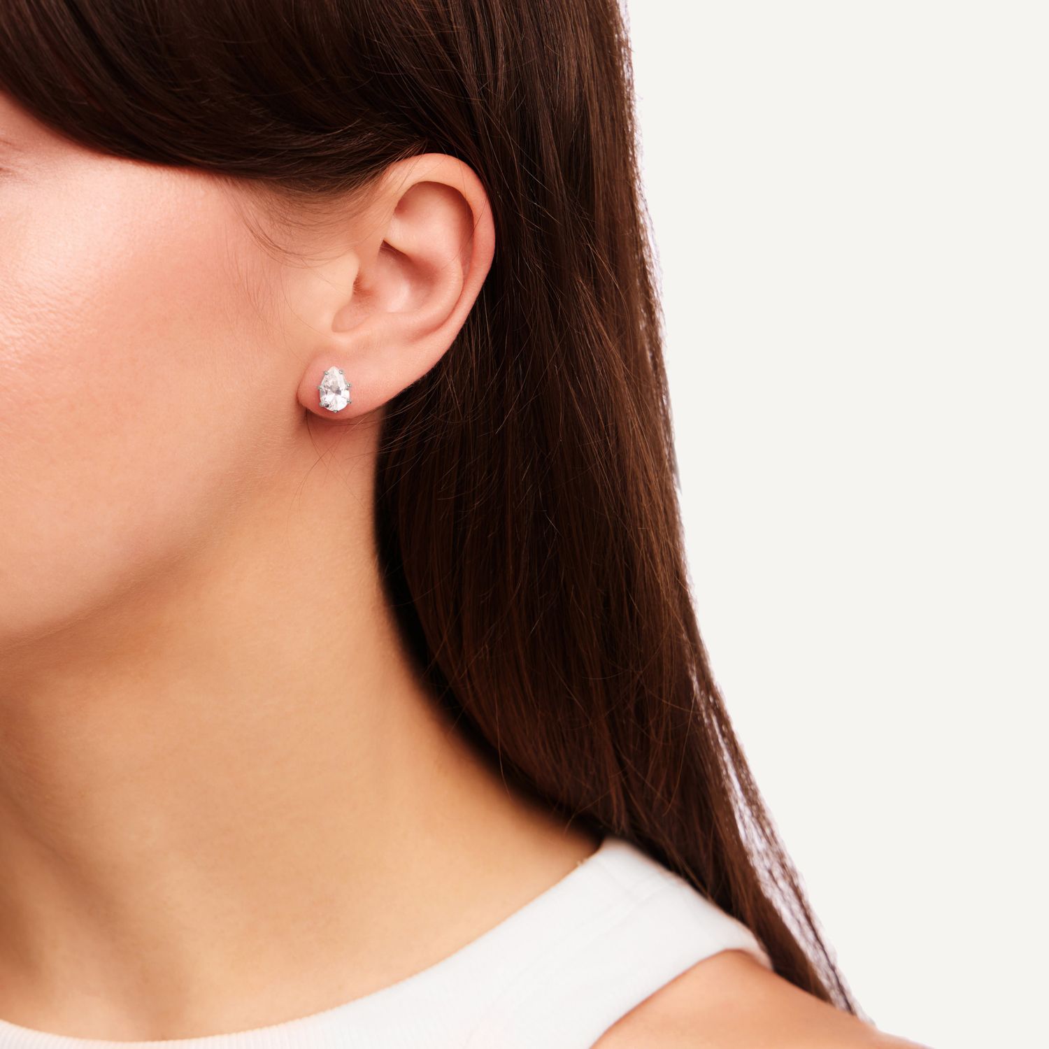 Серьги Classic Pear Studs, Size 6