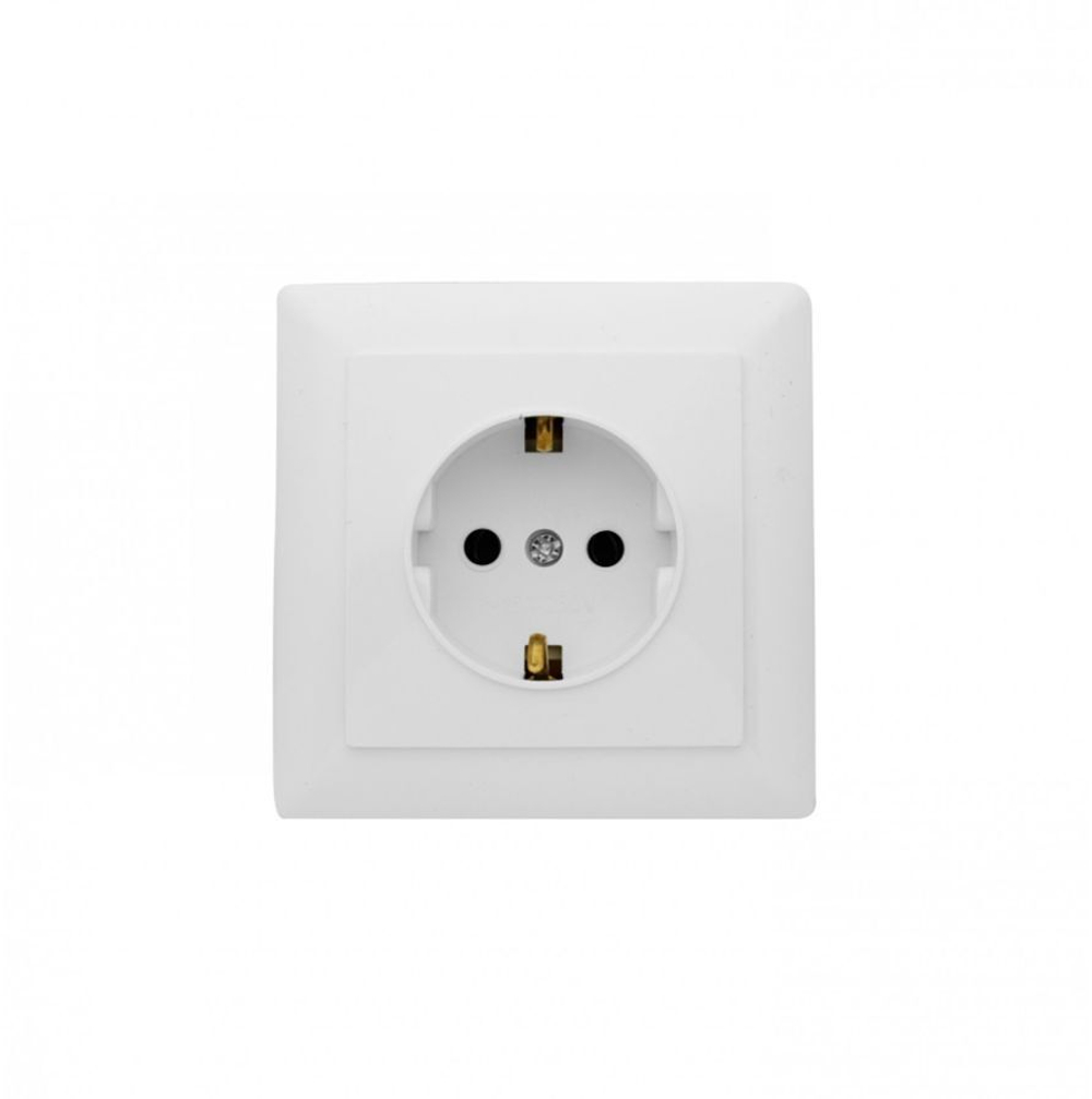 Розетка 1-я с з/к ProfiTec Optima керамика, белая