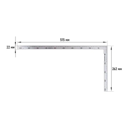 Угольник стальной 250x500 мм// HARDEN