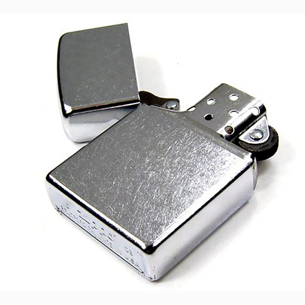 Зажигалка Zippo с покрытием Street Chrome, латунь/сталь, серебристая, матовая, 36x12x56 мм