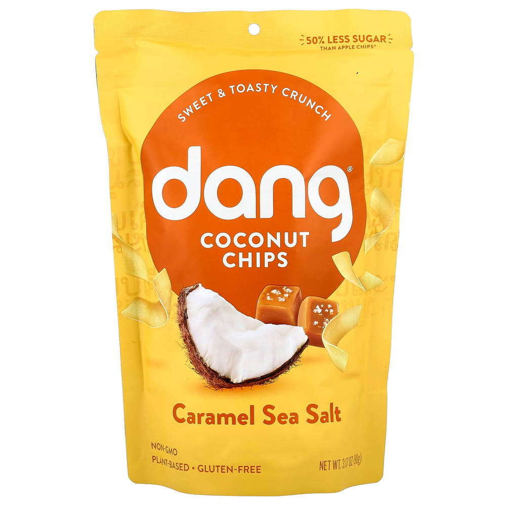 Dang Foods, Кокосовые чипсы, карамель и морская соль, 3.17 унц. (90 г)