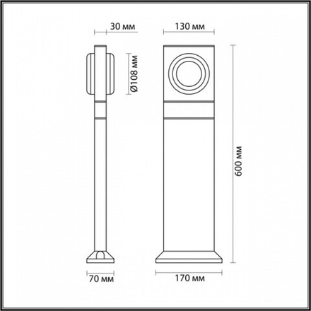 Наземный низкий светильник Odeon Light Vart 6654/10GL