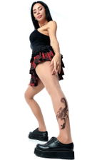 Колготки +size с принтом в виде скорпиона на левой ножке (Размер: XL-XXL-XXXL) (Цвет: бежевый)