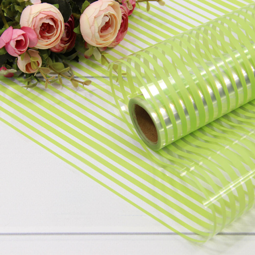 Пленка В рулоне 10 м х 58 см "Полоска" (Зеленый)
