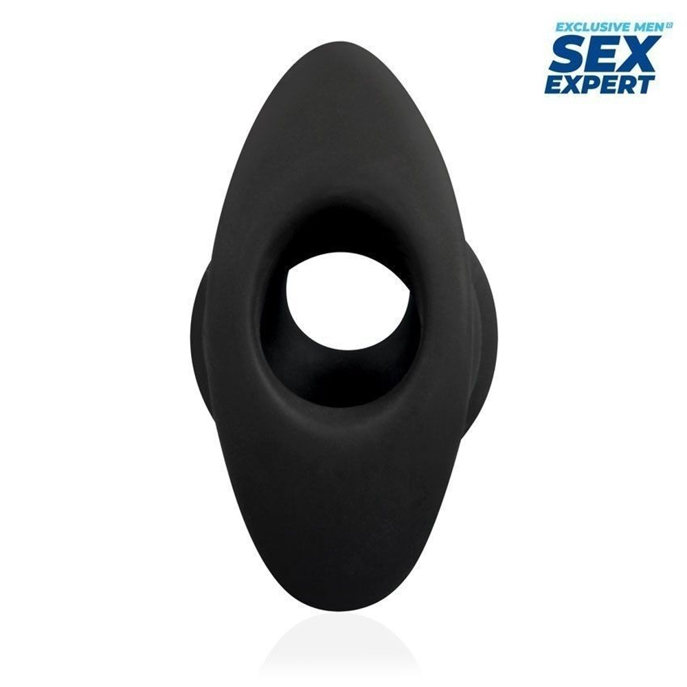 Черный рельефный анальный стимулятор-тоннель - 10 см. (Цвет: черный)