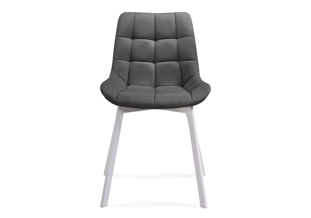 Стул на металлокаркасе Челси темно-серый / белый каркас