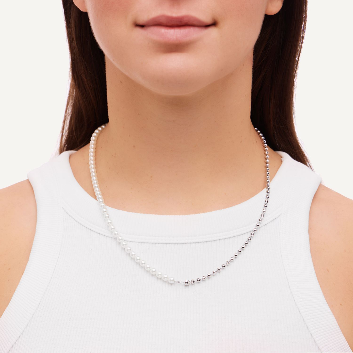 Колье Silver Pearl Necklace