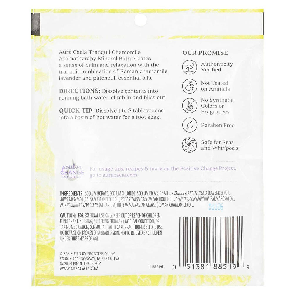 Aura Cacia, добавка для ванны с ароматерапевтическими минералами, ромашка, 70,9 г (2,5 унции)