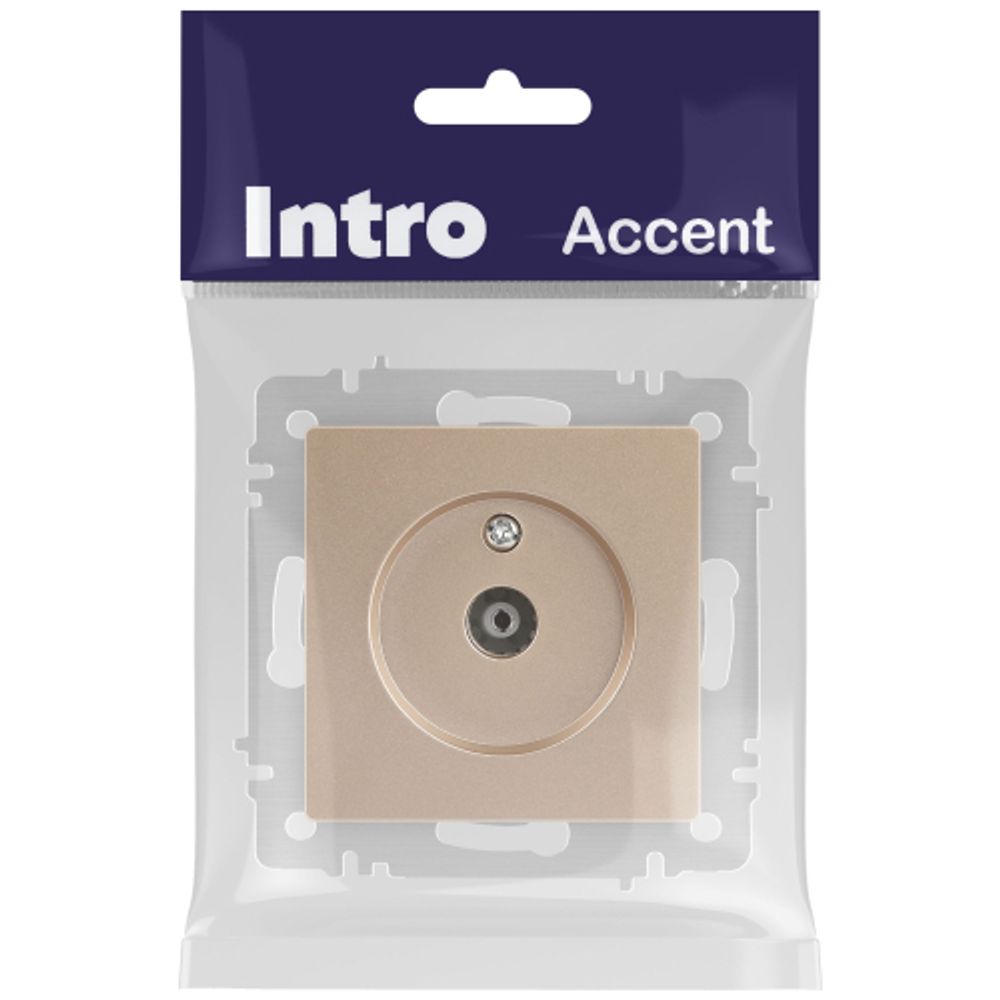 Розетка Intro Accent 6-301-04 TV одиночная, IP20, СУ, шампань