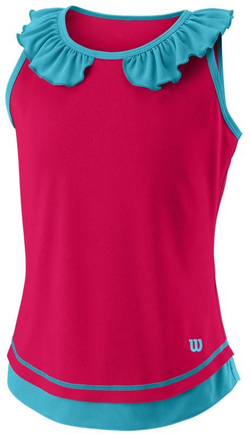 Футболка для девочки теннисная Wilson Competition Tank II G - love potion/scuba blue