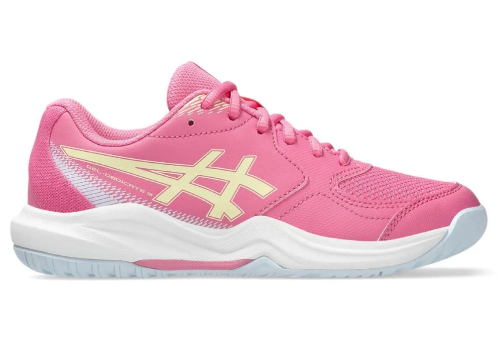 Детские Кроссовки теннисные  Asics Gel-Dedicate 9 GS - dragon fruit/soft yellow
