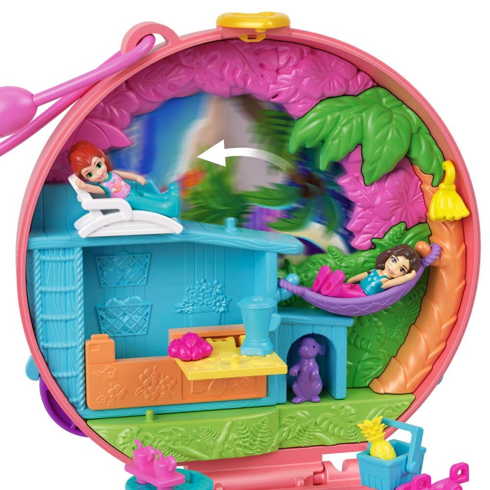 Polly Pocket - Собачка-скутер Компактный набор + 2 куклы + аксессуары HWN98 / артикул   JFG56 HWN98  / GTIN 194735217830