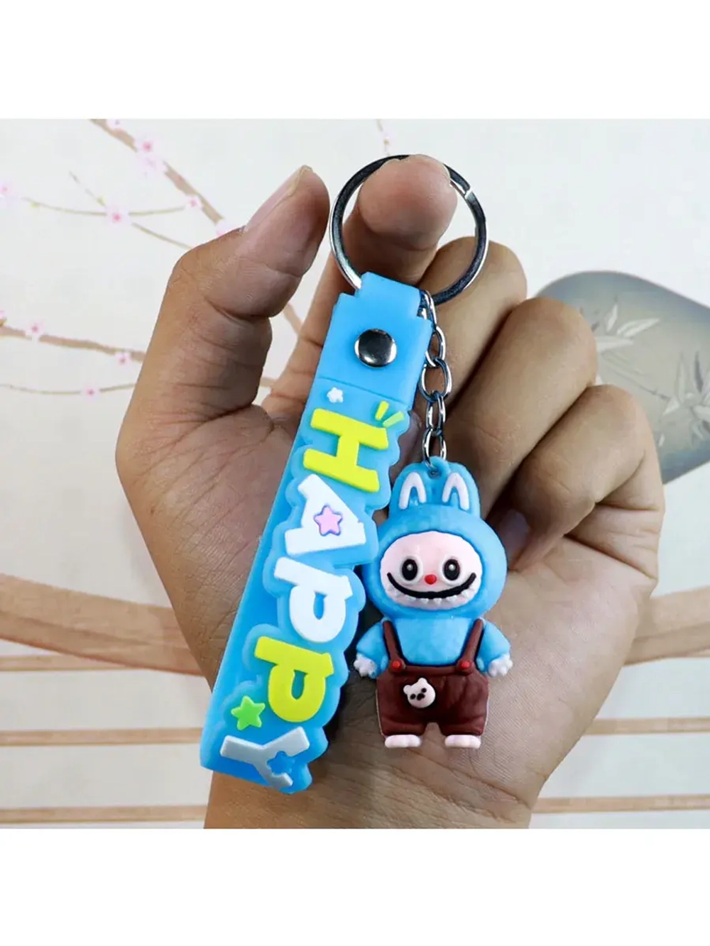 Брелок игрушка Лабубу в комбинезоне Голубой