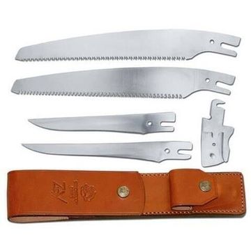 Аксессуары для набора "Сафари" (2 пилы 216 мм, мясн.нож 152 мм, филейн.нож 190 мм, кож.чех) Katz Knives KZ/SAF-05