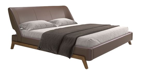 Кровать 7159/GC1713 Angel Cerda из экокожи шоколадно-коричневого цвета