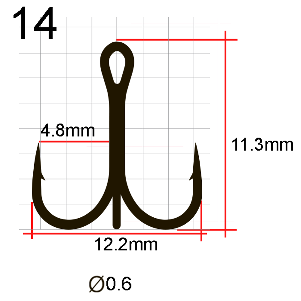 Крючки Saikyo тройн.7001G № 14 (25шт)