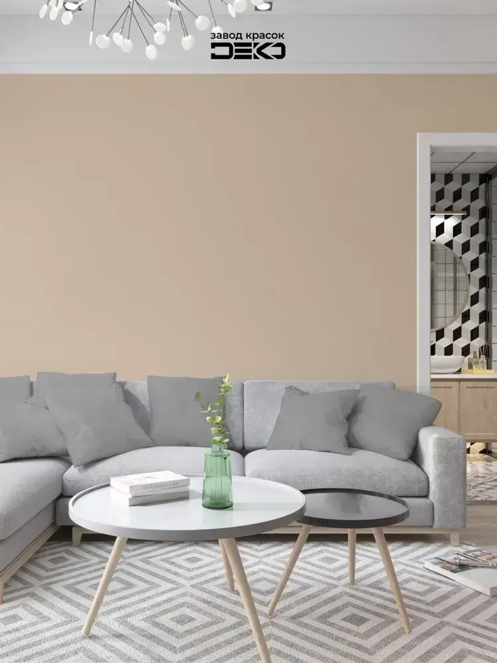 Краска для стен моющаяся DEKO ART интерьерная без запаха, капучино 3кг