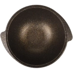 Казан для плова 4,5л со стекл. крышкой, АП линия «Granit ultra» (black-gold)