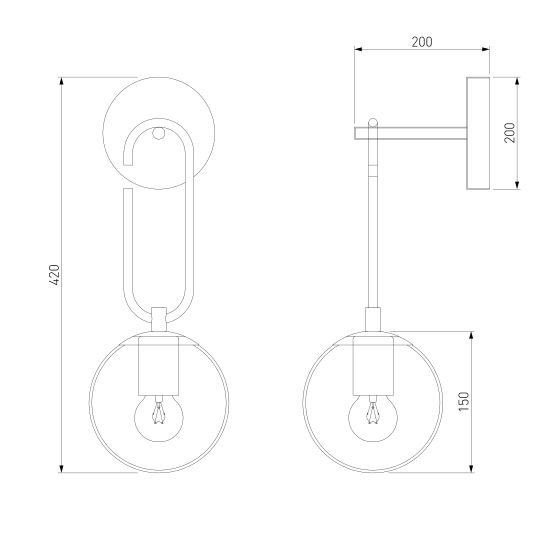 70143 / настенный светильник / черный