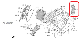 17241-KZZ-900. DUCT, AIR CLEANER. Honda CRF250L-M-Rally