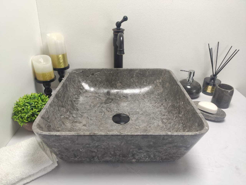 Раковина из мрамора Square Grey Medium MS-60190 45*45*15