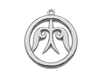 Подвеска круглая "Птица" 27,5мм