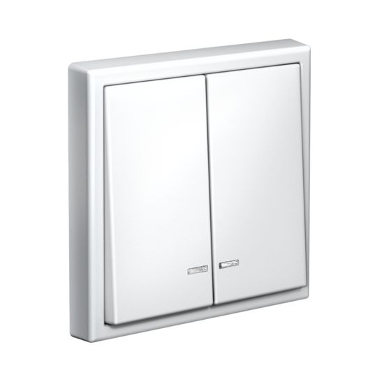 Выключатель 2-кл. ArtGallery (сх. 5а) 10AX с подсветкой быстрозажим. клем. механизм бел. SE GAL000153S