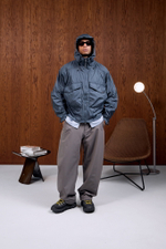 Куртка Nothomme Blue Monte Short-Sleeved Hooded Work Jacket With Curved Blades "Round Mirror Blue"w