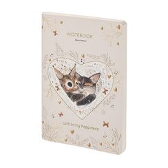 Bloknot \ Блокнот \ Notebook Тетрадь А5 из экокожи, "Просто любовь. Котики приносят счастье" 60 л. линейка