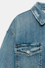 CROP ДЖИНСОВЫЙ ТОНКИЙ ПИДЖАК TRF - ZARA