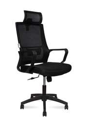 Кресло офисное  Max  черный пластик  черная сетка  черная ткань