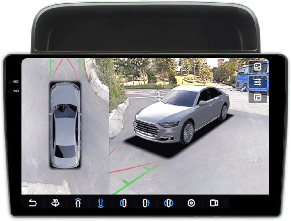 Магнитола для Toyota Land Cruiser 100 1998-2002 (правый руль, климат на ШГУ) - FarCar BX10-360-9608F2LC монитор 10.36" 2K QLED на Android 13, 6Гб+128Гб, CarPlay, 4G SIM-слот, 4 камеры в комплекте