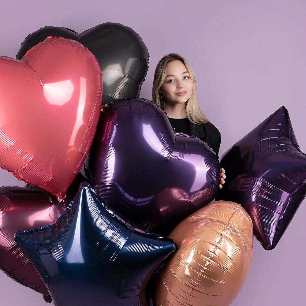 Шар Сердце темно-фиолетовое фольга