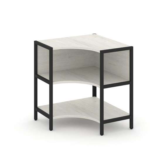 Shelf System Односекционный угловой стеллаж двухярусный SN.STMU-211 Дуб Наварра/Металл Черный 810*81