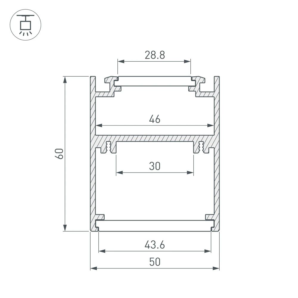 Профиль SL-ARC-5060-D1500-A90 WHITE (дуга 1 из 4) (Arlight, Алюминий) 032698