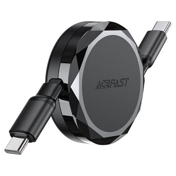Кабель AceFast C13-03 USB-C - USB-C 60W Retractable Charging Data Cable 0.8 м (AF-C13-03-BK) Black