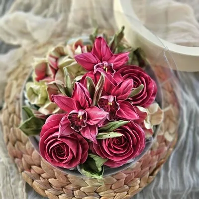 Фотография Зефир аквабокс «Орхидея» / 21 см купить в магазине Афлора