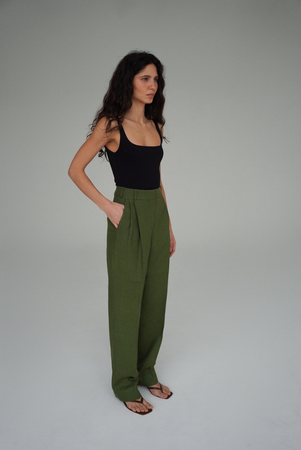 Брюки Модерн со стрелками изо льна 100%