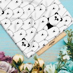 Ткань габардин толпа белых медведей